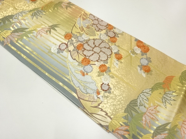 JAPANESE FUKURO OBI / WOVEN BAMBOO GRASS